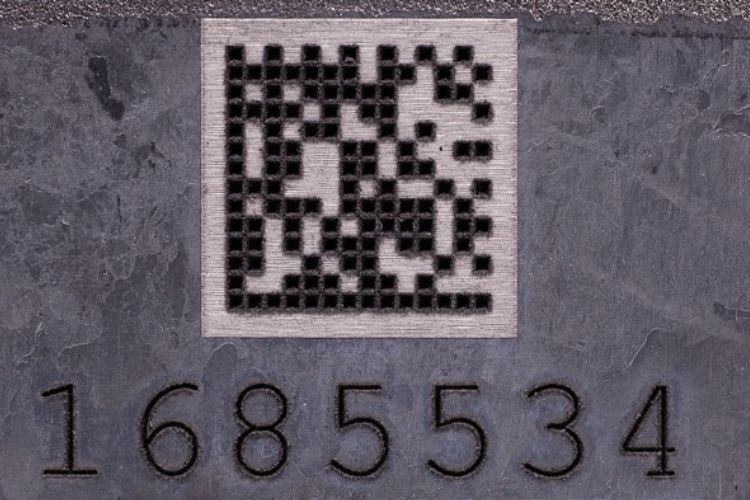 Figure 5 – Industrial applications of laser etching and engraving (marking barcodes on industrial parts)