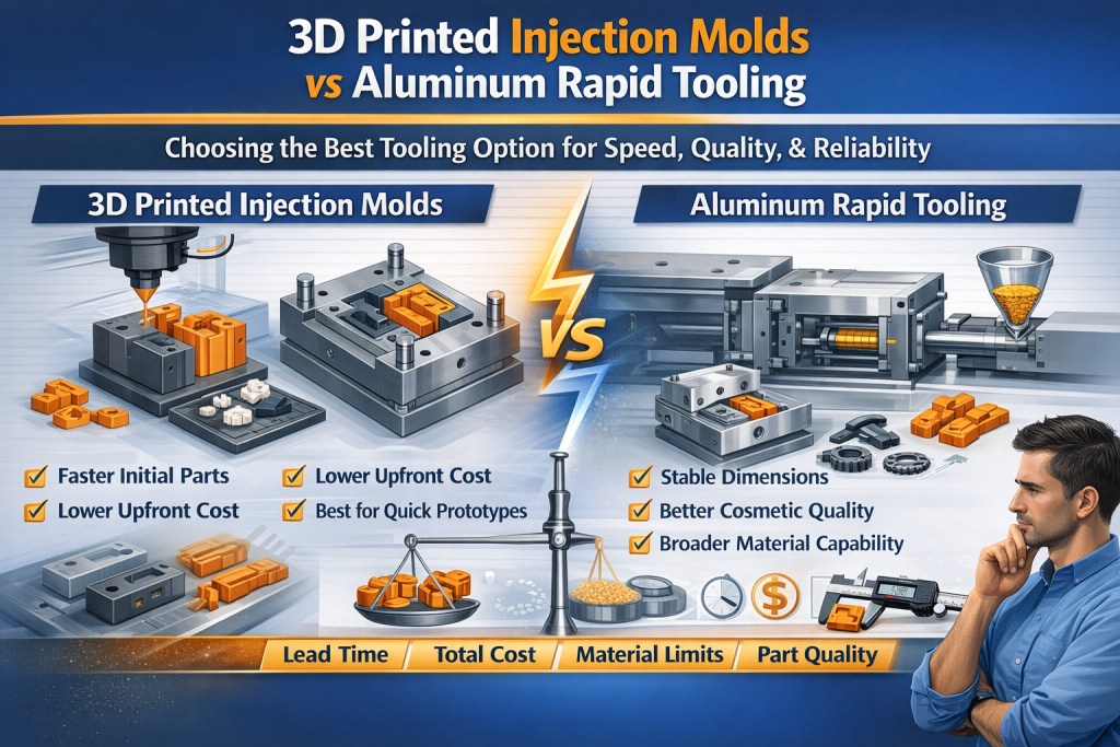 3d printed injection molds vs aluminum rapid tooling