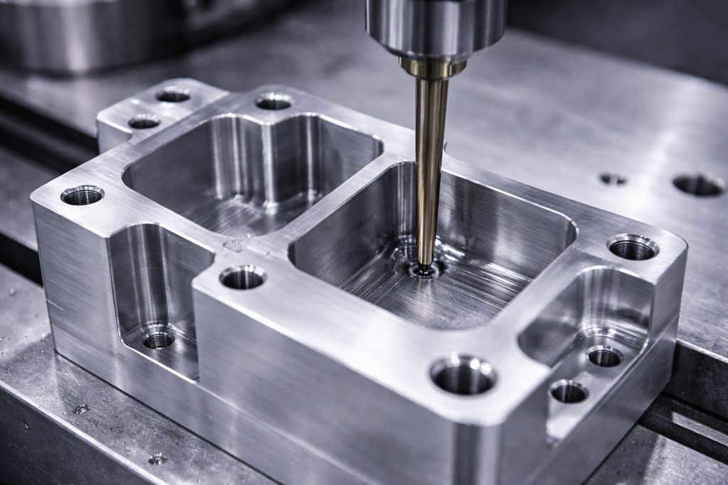5 axis cnc deep pocket bracket