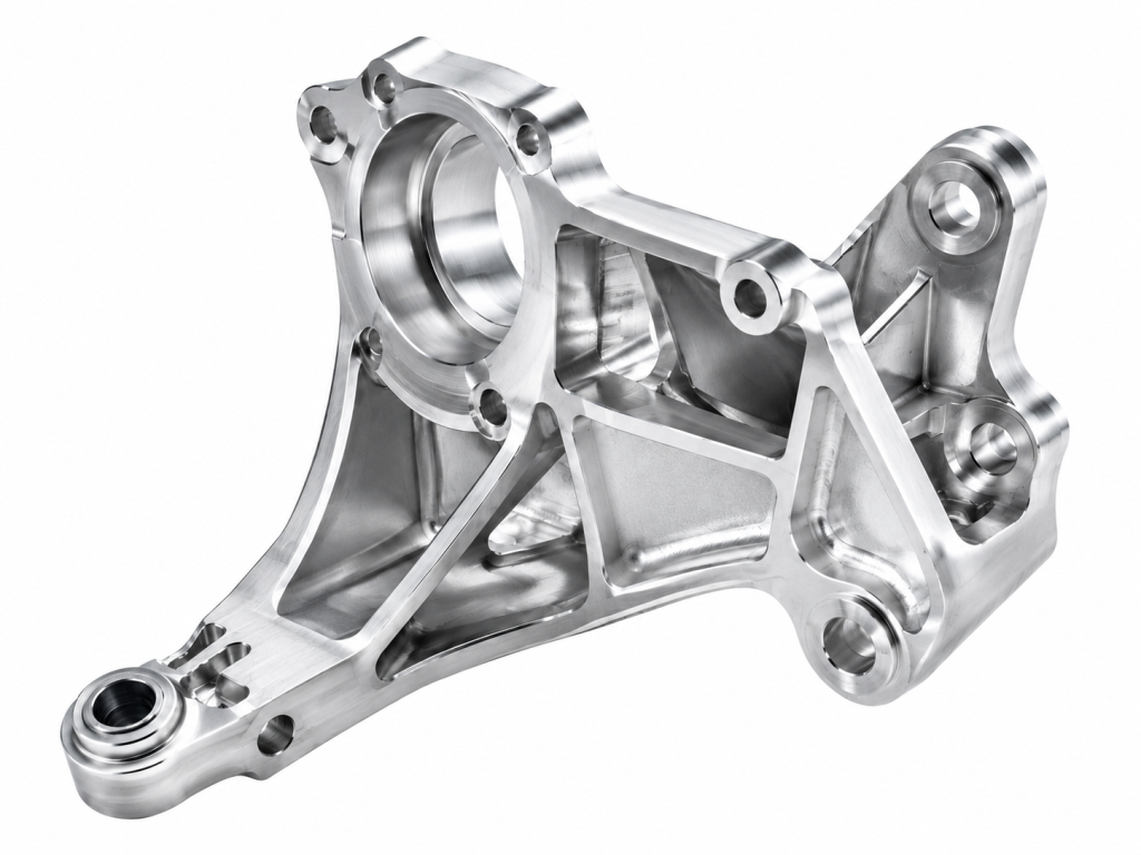 CNC-machined aluminum automotive bracket with precision