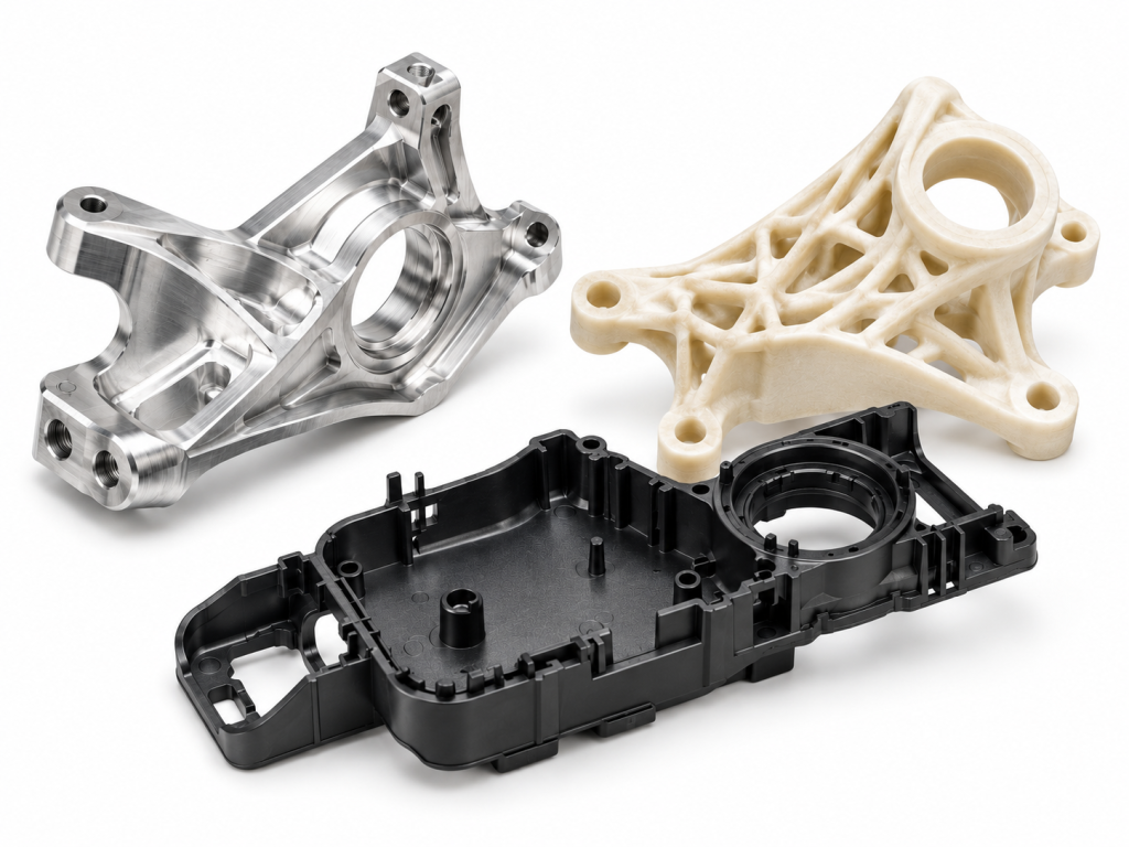 Automotive prototype parts made with CNC machining, 3D printing and plastic prototyping processes