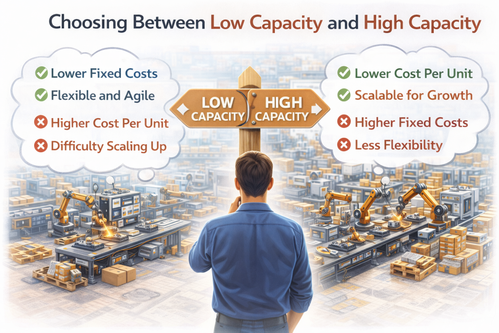 choosing between low and high capacity production