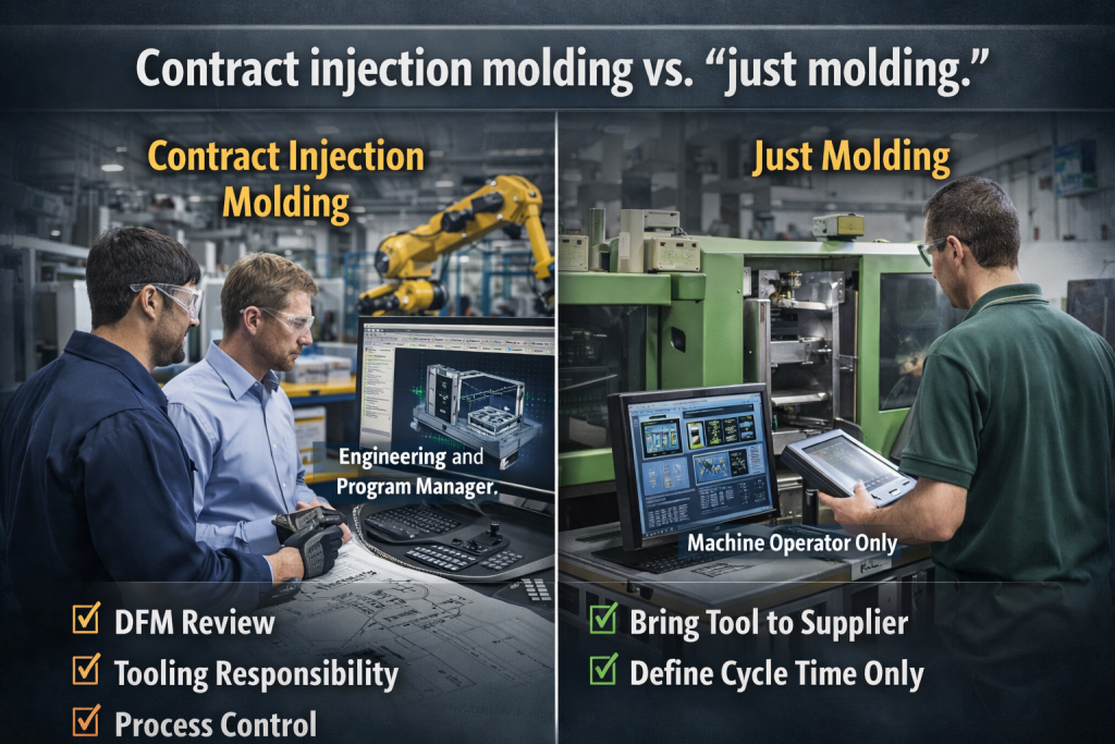 contract injection molding vs just molding comparison