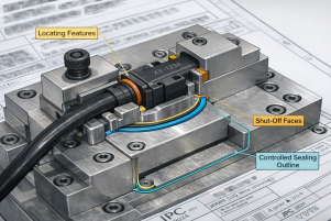 fixture controlled cable connector positioning