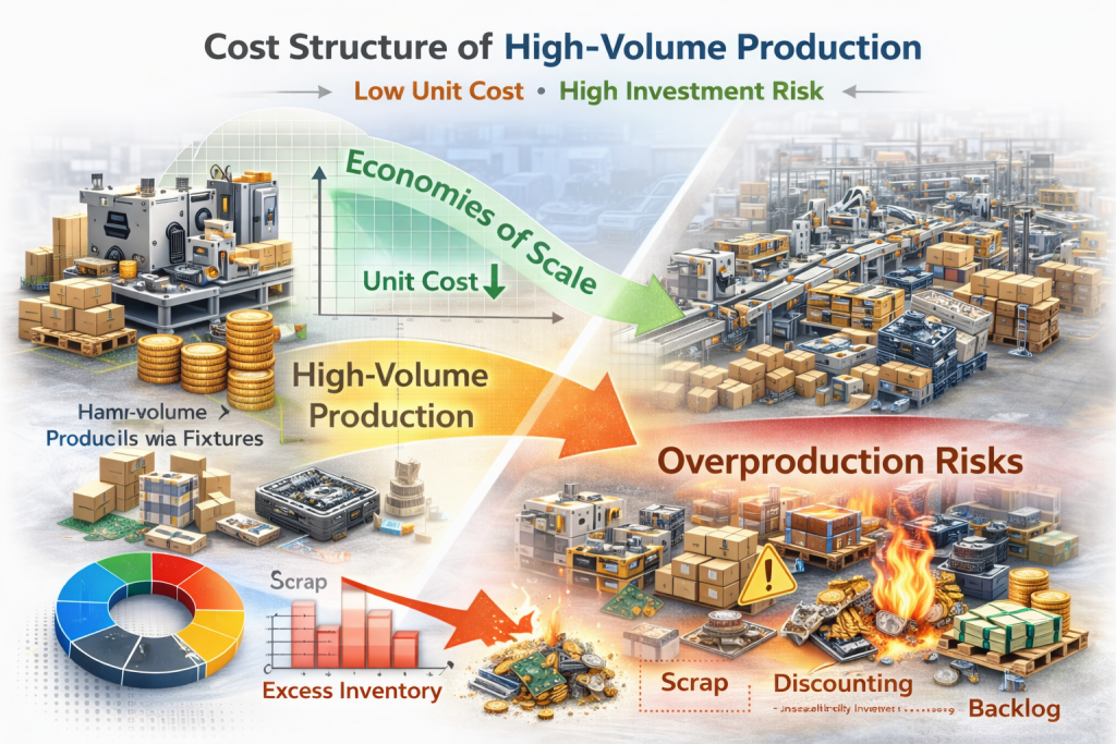 high volume production cost structure risk