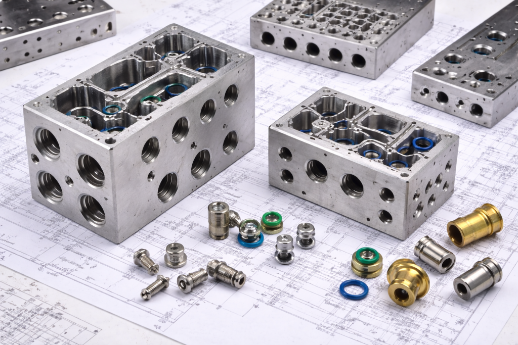 manifolds and complex blocks multi axis machined