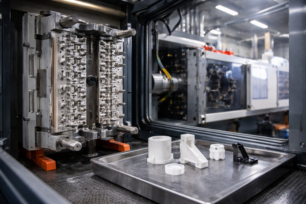 pet injection molding service mold in production