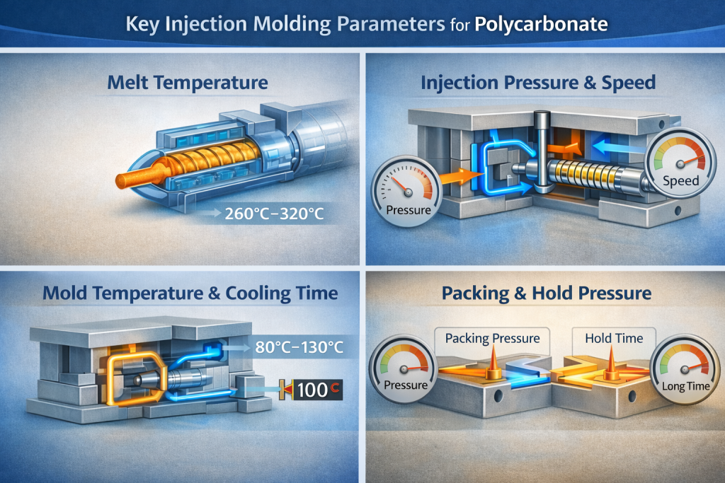 polycarbonate injection molding key parameters