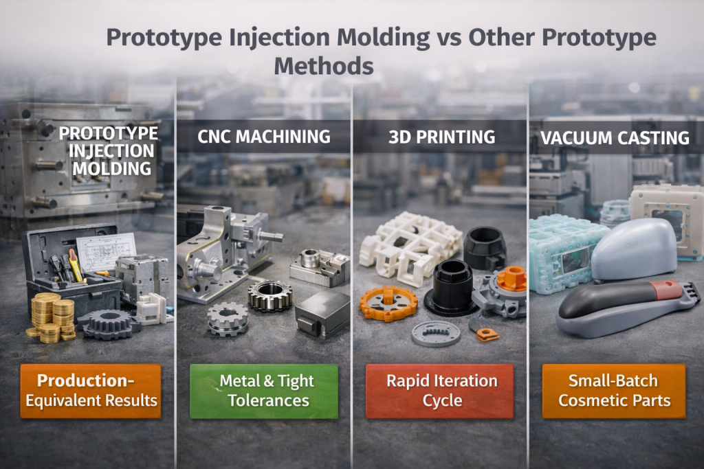 prototype injection molding vs cnc 3d printing vacuum casting