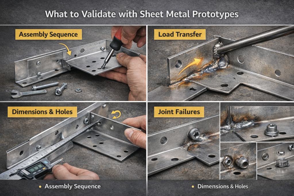 sheet metal prototype validation goals what to validate